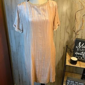 Garnet Hill rose velvet dress with pockets. Size 10